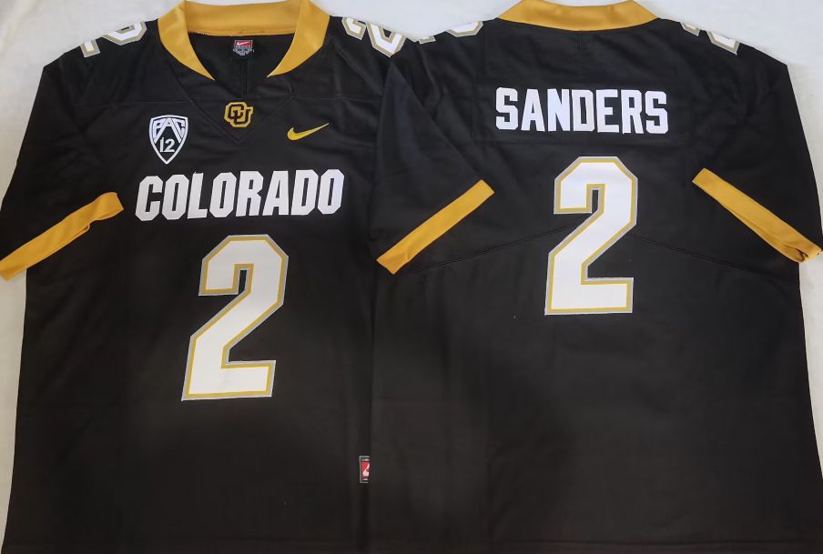 Men Colorado Buffaloes #2 Sanders Black 2025 Nike Limited NCAA Jersey